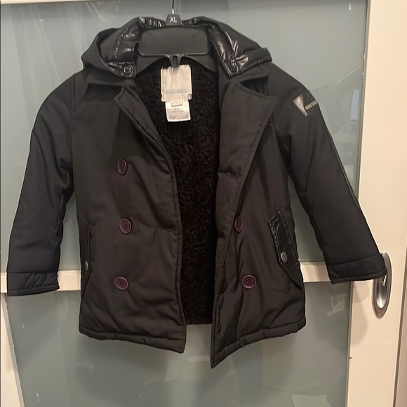 Diesel Black Puffer Rain Jacket, Boys 3 - Picture 1 of 8
